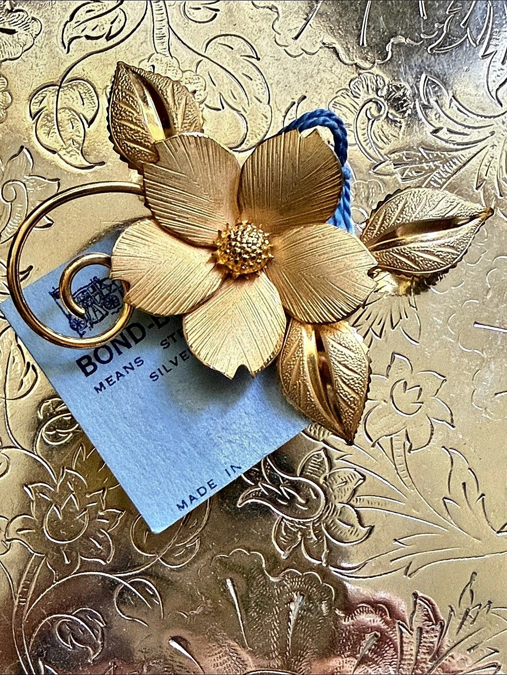 Vintage 1960’s Bond-Boyd Alberta Floral Emblem Wild Rose Brooch Sterling Silver